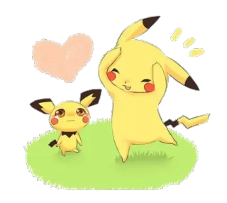 💛 Pikachu pokemon, pikachu, schattig, kawaii, anime, hart telegram sticker
