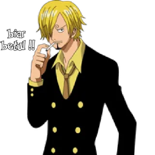 😒 Sanji One Piece biar betul !! อนิเมะ, วันพีซ, ซันจิ, บุหรี่, ผมบลอนด์ telegram sticker