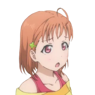 😮 Anime, Mädchen, Charakter, Illustration, orange Haare telegram sticker