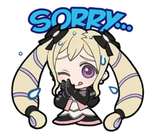 🙇 SORRY... przepraszam, kreskówka, słodkie, kawaii, smutny, przykro mi telegram sticker