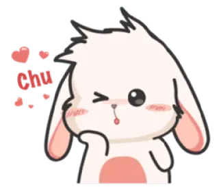 😘 coelho, fofo, animal, adesivo, desenho animado, kawaii, coração telegram sticker
