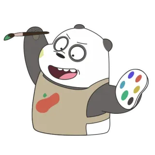 👩‍🎨 Panda We Bare Bears Panda, Beruang, Kartun, Artis, Pelukis, We Bare Bears telegram sticker