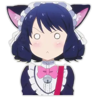 😶 Аниме, Кошачьи ушки, Горничная, Мультфильм, Злой, Милый telegram sticker