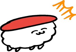 😃 Sushi, Comida, Desenho animado, Kawaii, Fofo, Niguiri, Arroz, Peixe whatsapp sticker