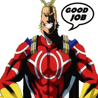 🔧 All Might GOOD JOB anime, superhero, my hero academia, character, smile telegram sticker