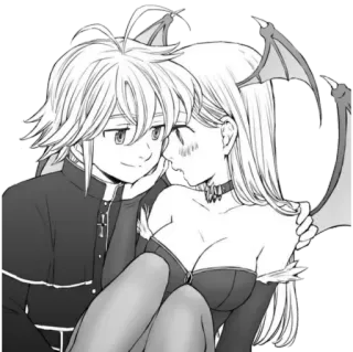 💕 Anime, Dämon, Fantasy, Paar telegram sticker