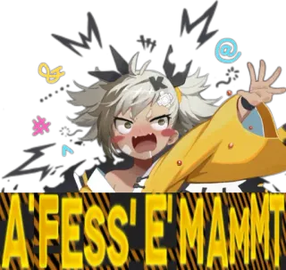 😠 A FESS' E' MAMMT bravo, anime, frustrado, exclamação, gíria italiana telegram sticker