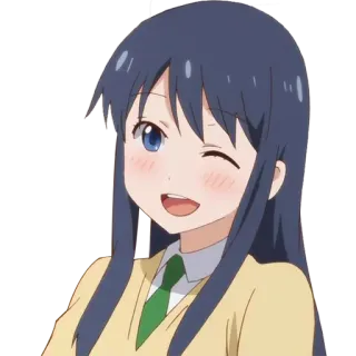 😉 anime, girl, wink, cute, cartoon, friendly, cheerful whatsapp sticker