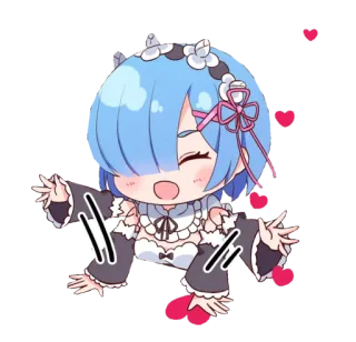 😇 Rem Re:Zero Аниме, Манга, Чиби, Милый, Каваий, Рем telegram sticker