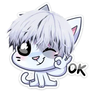 👌 OK kot, ok, zwierzę, słodki, naklejka telegram sticker