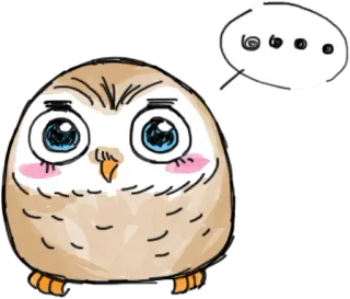 💬 сова, птица, животное, милый, наклейка telegram sticker