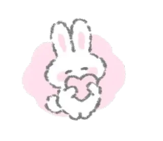 🌟 Hase, Kaninchen, Herz, Liebe, niedlich, kawaii, Tier, Aufkleber telegram sticker