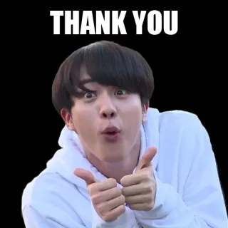 👍 THANK YOU dziękuję, wdzięczność, kciuk w górę, akceptacja, pozytywny, wsparcie, wiadomość telegram sticker