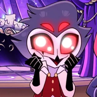 🌠 Stolas Helluva Boss animiert, Eule, Dämon, Cartoon, Charakter, Helluva Boss, Stolas telegram sticker