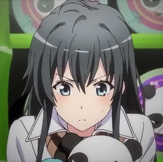 🫓 Yukino Yukinoshita My Teen Romantic Comedy SNAFU อนิเมะ, ผู้หญิง, การ์ตูน, น่ารัก, ตัวละคร, แพนด้า, ชุดนักเรียน whatsapp sticker