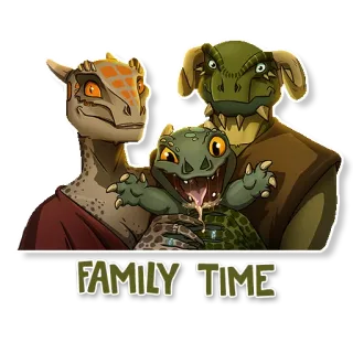 👨 FAMILY TIME keluarga, kadal, lucu, reptil, kartun telegram sticker