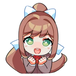 😳 Monika Doki Doki Literature Club! Anime, Chibi, Mignon, Monika, Doki Doki Literature Club, Sticker telegram sticker
