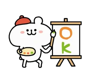 🍄 OK fofo, coelho, desenho, OK, arte, pintura, artista telegram sticker