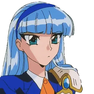😶 Anime, Mangá, Desenho animado, Personagem, Cabelo azul, Garota telegram sticker