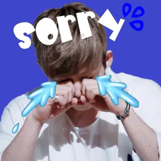 😭 sorry sorry, crying, sad, emotional, apology, regret telegram sticker