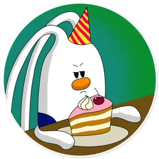 😒 ciasto, impreza, urodziny, deser, kreskówka, święto telegram sticker