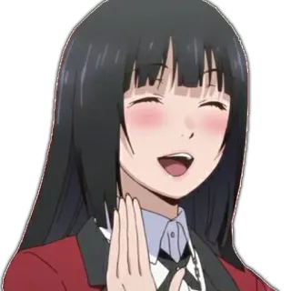 ✋ Yumeko Jabami Kakegurui Anime, Ragazza, Sorriso, Felice, Personaggio, Kakegurui whatsapp sticker
