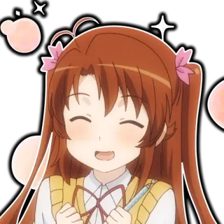 😀 Anime, Gadis, Kartun, Lucu, Senang telegram sticker