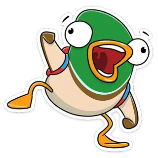 🥳 anatra, cartone animato, animale, adesivo whatsapp sticker