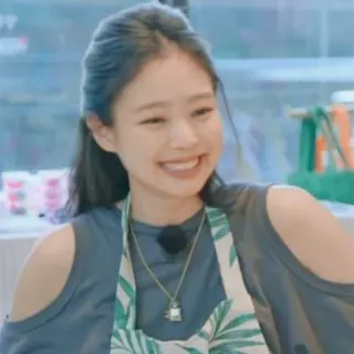 😁 Jennie Kim K-pop, Idool, Beroemdheid, Vrouw, Portret, Lachend telegram sticker