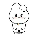 🙇 konijn, kat, dier, schattig, cartoon telegram sticker