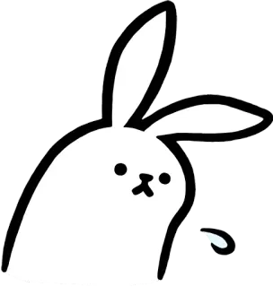 😥 coniglio, cartoni animati, animale, carino, coniglietto telegram sticker