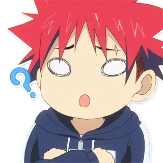 😮 anime, cartoon, character, question, confused, expression telegram sticker