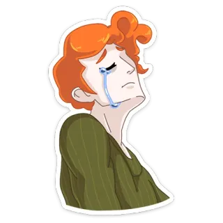 😊 chorando, triste, desenho animado, personagem, emoções, lágrimas telegram sticker