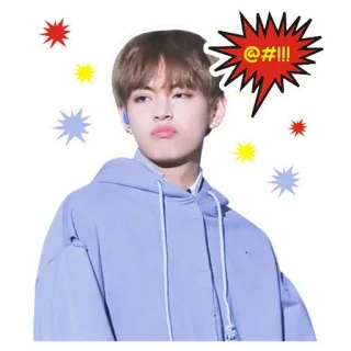 😒 @#!!! K-pop, гнев, ругательства, цензура, мультфильм, выражение, эмоция whatsapp sticker