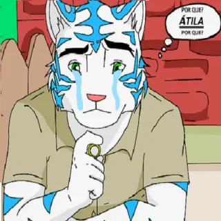 😭 Átila POR QUE?
ÁTILA
POR QUE? llorando, triste, furry, tigre, antropomórfico whatsapp sticker