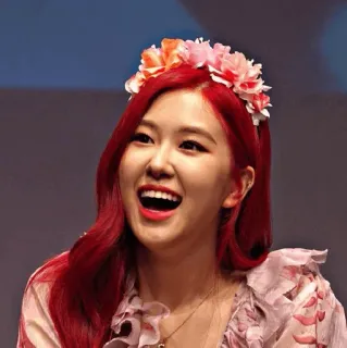 🥀 Rose 歌手, Kポップ, ロゼ, BLACKPINK, 花冠, 赤い髪, セレブ telegram sticker