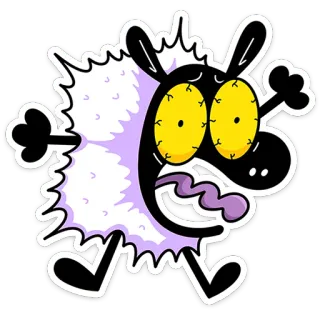 😳 Cartoon, Schaap, Dier, Grappig, Gek, Uitdrukking whatsapp sticker