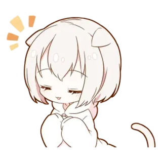 😌 chibi, cute, anime, manga, cat, kawaii telegram sticker