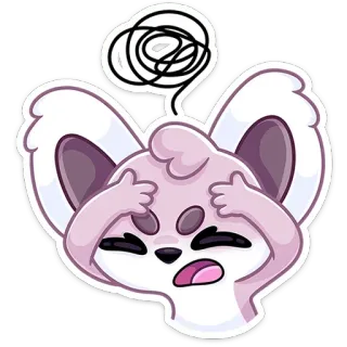 🫣 동물, 스티커, 만화, 표정, 혼란스러움, 스트레스, 불안 telegram sticker