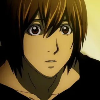 😈 Light Yagami Death Note Anime, Personaggio, Death Note, Light Yagami, Manga, Illustrazione, Ritratto telegram sticker