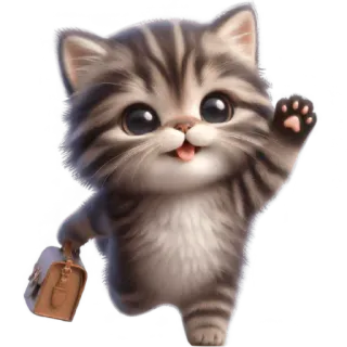 👋 고양이, 새끼 고양이, 귀여운, 동물, 애완 동물, 만화 telegram sticker