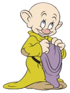 🙄 Dopey Snow White and the Seven Dwarfs Cartone animato, Nano, Personaggio, Disney, Eolo telegram sticker