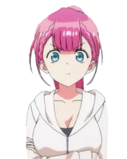 🤨 Anime, Cô gái, Tóc hồng, Phim hoạt hình telegram sticker