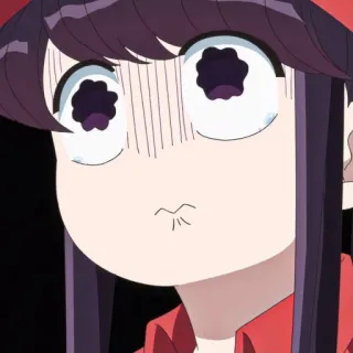 🥺 Komi Shouko Komi Can't Communicate 애니메이션, 코미양은 커뮤증입니다, 코미 쇼코, 귀여운, 충격, 애니 여자 telegram sticker