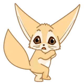 🦊 feneco, animal, fofo, desenho animado, raposa do deserto telegram sticker