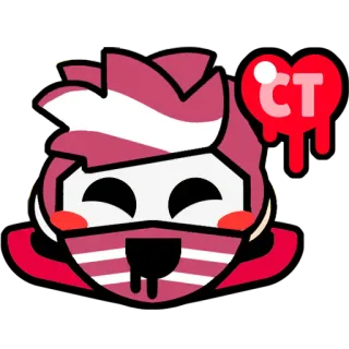 ❤️ CT personage, sticker, hart, rood, cartoon telegram sticker