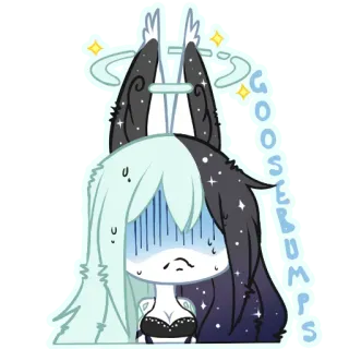 😖 GOOSEBUMPS piel de gallina, sorprendido, anime, lindo, dibujos animados whatsapp sticker
