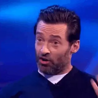 🎧 Hugh Jackman celebrity, actor, man, portrait, face, expression whatsapp sticker