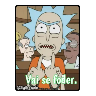 🖕 Rick Sanchez Rick and Morty Vai se foder. Rick et Morty, doigt d'honneur, offensant, dessin animé, animation adulte telegram sticker
