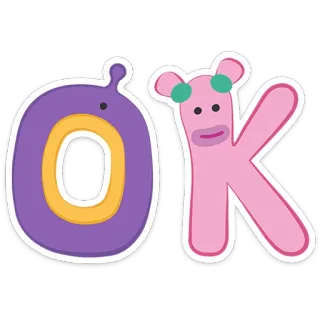 👌 OK ok, alphabet, letter, message, word telegram sticker